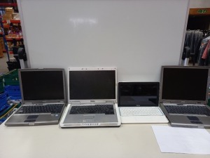 4 PIECE LOT (ALL FOR SPARES) 3 X DELL LAPTOPS 1 X HP CHROMEBOOK