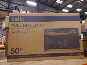 BRAND NEW 50 CELLO FULL HD LED TV - WITH BUILT IN DVD PLAYER