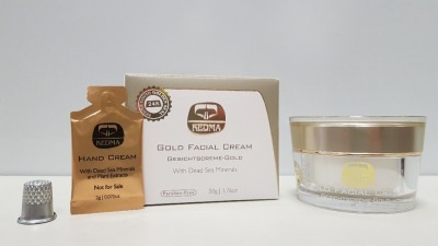 3 X BRAND NEW KEDMA 24K GOLD FACIAL CREAM WITH DEAD SEA MINERALS (50G) TOTAL RRP $2,639,85
