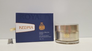 2 X BRAND NEW KEDMA ROYALTY FACIAL SAUNA MASK WITH DEAD SEA MINERALS, DUNALIELLA SEAWEED & OMEGA 3 (100G) -EXP 04/03/2022 TOTAL RRP $1,999.90