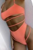10 X BRAND NEW HUGZ MALIBU CUT OUT SWIMSUIT IN ORANGE - SIZES L X 7, M X 3 - IN INDIVIDUAL BAGS WITH TAGS - BARCODES 4446665558993/92 - ORIG RRP £50 @ TOTAL £500 - 2