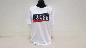 24 X BRAND NEW JACK & JONES WHITE SLIM CREW NECK T SHIRTS SIZE XL RRP £12.00