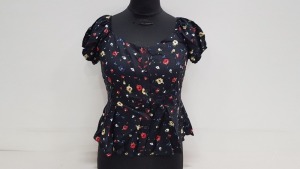 60 X BRAND NEW DOROTHY PERKINS FLOWER DETAILED DITSY TOPS UK SIZE 12 AND 14