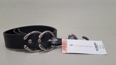 50 X BRAND NEW DOROTHY PERKINS ACCESSORIES BLACK BELTS SIZE MEDIUM RRP £6.00