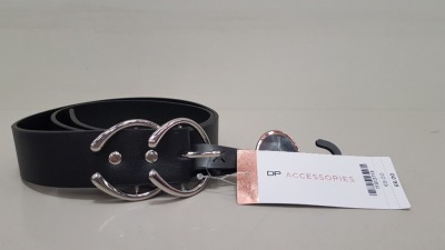 50 X BRAND NEW DOROTHY PERKINS ACCESSORIES BLACK BELTS SIZE MEDIUM RRP £6.00