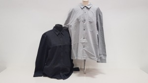 28 PIECETOPMAN CLOTHING LOT CONTAINING 14 X CHARCOAL BUTTONED SHIRTS AND 14 X GREY BUTTONED SHIRTS SIZE MEDIUM AND 4XL