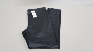 20 X BRAND NEW WALLIS BLACK LEATHER STYLED PANTS UK SIZE 16 RRP £30.00