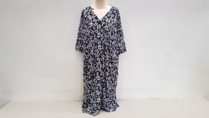 24 X BRAND NEW EVANS FLOWER DETAILED NAVY AND WHITE LONG DRESSSES SIZE 16, 22 AND 24
