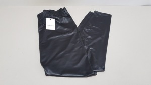 60 X BRAND NEW JUNAROSE BLACK SHINY LEGGINGS UK SIZE 18-20 AND 20-22