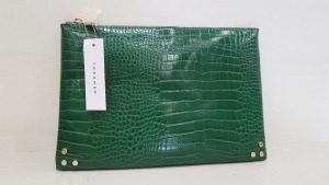 45 X BRAND NEW TOPSHOP CROCODILE SKIN EFFECT GREEN PURSES RRP £10.00