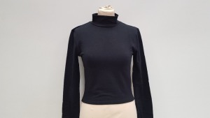 90 X BRAND NEW TOPSHOP BLACK TURTLENECK JUMPERS UK SIZE 6 AND 12 RRP £12.00