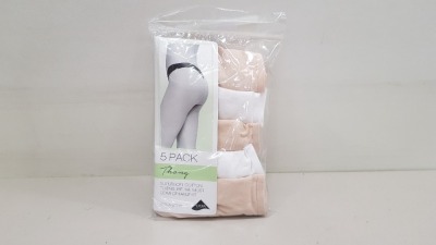 40 X BRAND NEW 5 PACK OF LYCRA SUPER SOFT COTTON THONGS IN NUDE AND WHITE IN VARIOUS SIZES (PICK LOOSE)