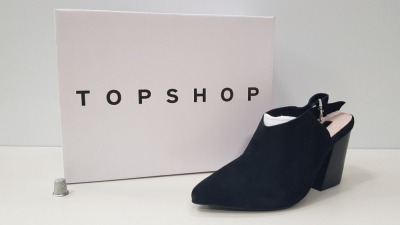 30 X BRAND NEW TOPSHOP GOJI BLACK HEELED SHOES UK SIZE 3 AND 4 RRP £46.00