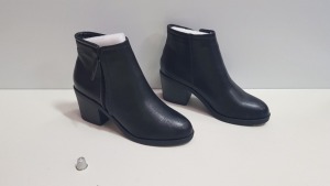 28 X BRAND NEW TOPSHOP BONDI BLACK HEELED ZIP UP ANKLE BOOTS SIZES 4 RRP £36.00