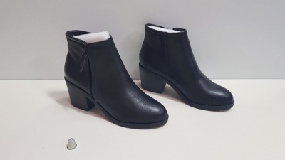 17 X BRAND NEW TOPSHOP BONDI BLACK HEELED ZIP UP ANKLE BOOTS SIZES 2 AND 9RRP £36.00