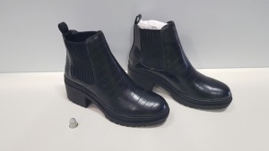 30 X BRAND NEW TOPSHOP BRIXTON BLACK LEATHER STYLED ANKLE BOOTS UK SIZE 4 AND 7 RRP £36.00