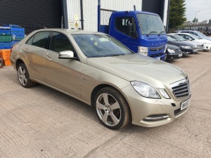 BEIGE MERCEDES E220 BLUE-CY AGARDE CDI A. ( DIESEL ) Reg : NK60 JPF Details: NO KEYS, LAST MOT 1/4/2020 WITH 53219 MILES, NO STARTER MOTOR, VEHICLE WILL NOT RUN, WITH V5