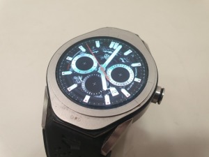 TAG HEUER CONNECTED 45MM SMART WATCH, WITH CHARGING DOCK, BLACK RUBBER SPORTS STRAP WITH STAINLESS STEEL CLASP, PLEASE NOT BEZEL IS MISSING