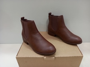 25 X BRAND NEW DOROTHY PERKINS TANNED ANKLE BOOTS SIZE 3 AND 4