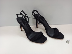 45 X BRAND NEW TOPSHOP SASKIA BLACK HIGH HEELS SIZE 6 AND 7 RRP £29.00