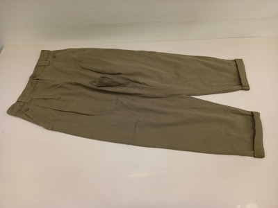 24 X BRAND NEW TOPSHOP KHAKI CUFFED PANTS SIZE 6 RRP £36.00