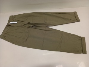 20 X BRAND NEW TOPSHOP KHAKI CUFFED PANTS SIZE 12 RRP £36.00