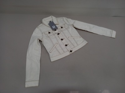 20 X BRAND NEW OASIS THE DENIM JACKET IN WHITE/ CREAM SIZE 6 RRP £45.00