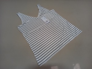 20 X BRAND NEW WAREHOUSE CLOTHING LINEN STRIPED V NECK T SHIRTS IN VARIOUS SIZES RRP £18.00