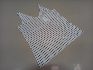 19 X BRAND NEW WAREHOUSE CLOTHING LINEN STRIPED V NECK T SHIRTS IN VARIOUS SIZES RRP £18.00