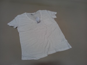30 X BRAND NEW WAREHOUSE CLOTHING WHITE LINEN V NECK T SHIRTS IN VARIOUS SIZES RRP £16.00