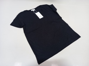 24 X BRAND NEW WAREHOUSE CLOTHING BLACK LINEN V NECK T SHIRTS IN VARIOUS SIZES RRP £16.00
