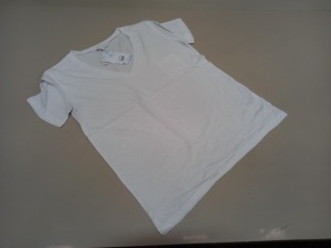 50 X BRAND NEW WAREHOUSE CLOTHING WHITE LINEN V NECK T SHIRTS SIZE 10 RRP £16.00