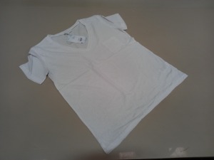 40 X BRAND NEW WAREHOUSE CLOTHING WHITE LINEN V NECK T SHIRTS SIZE 14 RRP £16.00