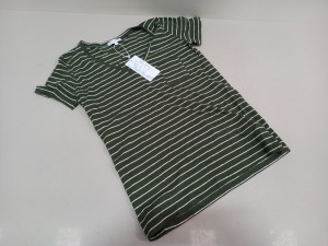 40 X BRAND NEW WAREHOUSE CLOTHING GREEN STRIPED LINEN STRIPED T SHIRTS IN VARIOUS SIZES