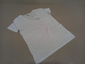 50 X BRAND NEW WAREHOUSE CLOTHING WHITE LINEN V NECK T SHIRT UK SIZE 14