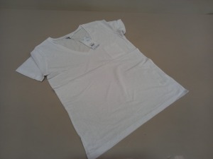 45 X BRAND NEW WAREHOUSE CLOTHING WHITE LINEN V NECK T SHIRT UK SIZE 14