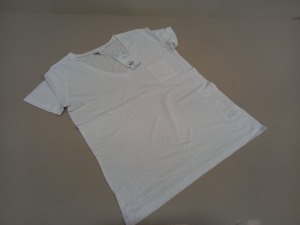 50 X BRAND NEW WAREHOUSE CLOTHING WHITE LINEN V NECK T SHIRT UK SIZE 12