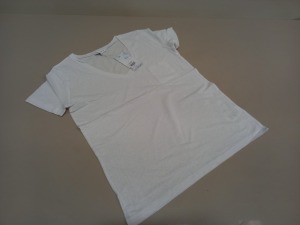 50 X BRAND NEW WAREHOUSE CLOTHING WHITE LINEN V NECK T SHIRT UK SIZE 12