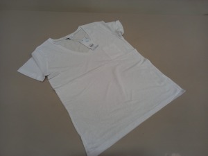 50 X BRAND NEW WAREHOUSE CLOTHING WHITE LINEN V NECK T SHIRT UK SIZE 12