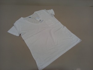 45 X BRAND NEW WAREHOUSE CLOTHING WHITE LINEN V NECK T SHIRT UK SIZE 10