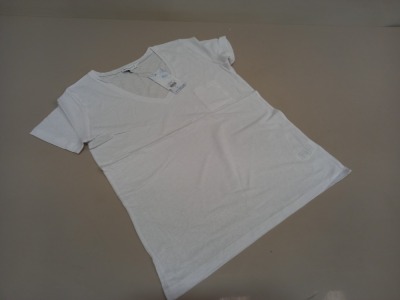 40 X BRAND NEW WAREHOUSE CLOTHING WHITE LINEN V NECK T SHIRT UK SIZE 12