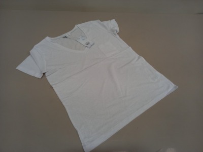 40 X BRAND NEW WAREHOUSE CLOTHING WHITE LINEN V NECK T SHIRT UK SIZE 10