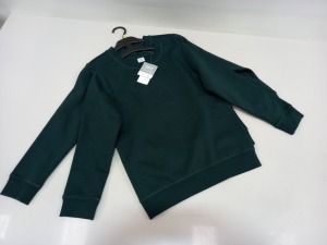 90 X BRAND NEW F&F COTTON RICH GREEN SWEATSHIRTS AGE 9-10 YEARS IN 3 BOXES