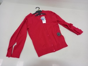 90 X BRAND NEW F&F COTTON RICH RED CARDIGAN AGE 9-10 YEARS IN 3 BOXES