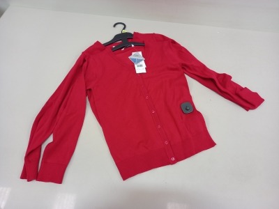 90 X BRAND NEW F&F COTTON RICH RED CARDIGAN AGE 6-7 YEARS IN 3 BOXES