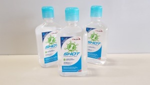 96 X BRAND NEW 200ML 1 SHOT HAND SANITISER - IN 4 BOXES