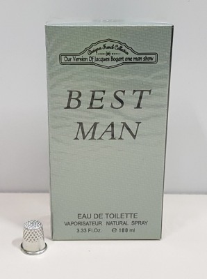50 X BRAND NEW DESIGNER FRENCH COLLECTION BEST MAN EAU DE TOILETTE 100ML 3.33FLO.OZ. (IN ONE BOX AND 2 LOOSE)