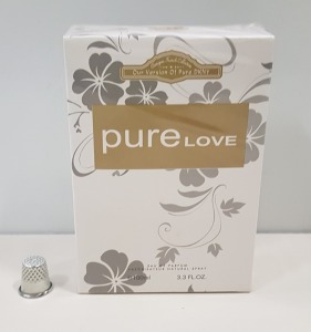 50 X BRAND NEW DESIGNER FRENCH COLLECTION PURE LOVE EAU DE PERFUM 100ML 3.3FL.OZ. (IN ONE BOX AND 2 LOOSE)