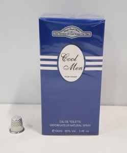 50 X BRAND NEW DESIGNER FRENCH COLLECTION COOL MEN EAU DE TOILETTE 100ML 3.4FL.OZ. (IN ONE BOX AND 2 LOOSE)