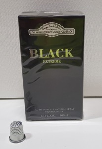 49 X BRAND NEW DESIGNER FRENCH COLLECTION BLACK EXTREME EAU DE TOILETTE NATURAL SPRAY 100ML 3.3FL.OZ (IN ONE BOX & 1 X LOOSE)